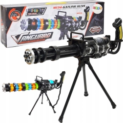 Kinder-Gatling-Maschinengewehr auf Stativ mit Licht, Sound und Vibrationen – schwarz