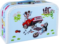 Koffer mit Motiv Maulwurf und Auto