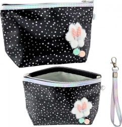 Lebkuchen Kosmetiktasche mit Schleife Schwarz 23x16cm