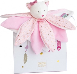 Geschenkset - Plüsch-Schnuffeltuch Rosa Katze 26 cm