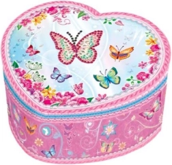 Spieluhr in Herzform mit Schmetterlingen