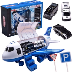 WOOPIE Polizei-Transportflugzeug mit Autos und Verkehrsschildern