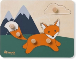 Hauck Holzpuzzle mit Knöpfen Fuchs – Lern-Knopf-Puzzle