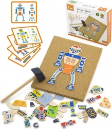 Holz-Kork-Nagelspiel Roboter 45 Teile VIGA Montessori