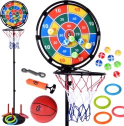 Lustiges Sportset 3-in-1: Basketballkorb und Zubehör