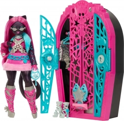 Monster High Gruselige Geheimnisse Catty Noir – Spielzeug mit Kleiderschrank und Überraschungen