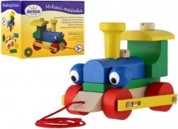 Detoa zwinkernde Holz-Zuglok zum Ziehen