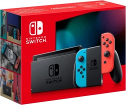 Nintendo Switch Konsole mit neonblauem und neonrotem Joy-Con
