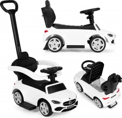 Rutschfahrzeug mit Schiebestange MERCEDES C‑Class mit interaktivem Lenkrad – Weiß