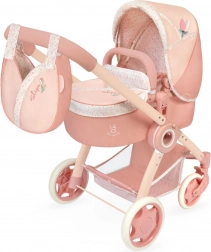 Klapbarer 3-in-1-Puppenwagen mit Tasche Tulipe 70 cm