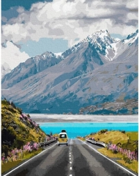 Malen nach Zahlen Bergweg 40x50 Leinwand + Farben + Pinsel