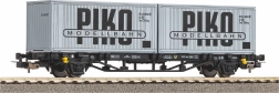 PIKO Containerwagen DR Epoche IV mit 2× 20'-Containern H0