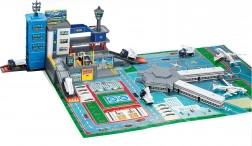 Flughafen-Garage – Set mit 4 Autos und Flugzeug, aus Metall