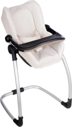 3-in-1-Autositz und Hochstuhl für Puppen, beige