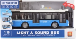 Blauer Stadtbus mit Licht und Sound