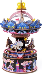 3D Holz-Puzzle-Spieluhr Lustiges Karussell