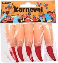 Plastfinger mit roten Krallen für Karneval - 10 Stk.