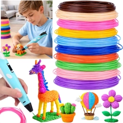 Set aus PCL-Filamenten für 3D-Stifte, 10 Farben, 50 m