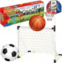 Woopie Sport-Set 2-in-1: Basketball und Fußballtor