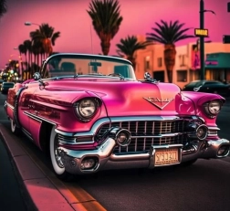 Diamantmalerei Cadillac in Los Angeles 30 × 40 cm