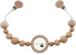 Hess Kinderwagenkette mit Glöckchen, natur, lang