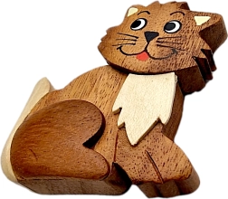 Holzmagnet – Katze (Handarbeit aus Naturhölzern)