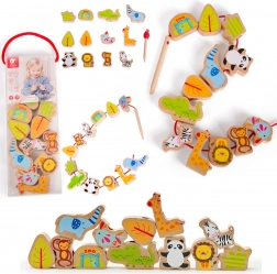 Holzfädelperlen Zoo Classic World, 13 Stück