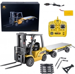 Ferngesteuerter Gabelstapler mit Anhänger 1:10, orange