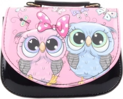 Kinderhandtasche mit Eulenmotiv, schwarz