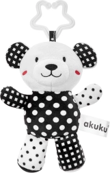 Plüsch Schwarz-Weiß Teddybär mit Rassel für Babys
