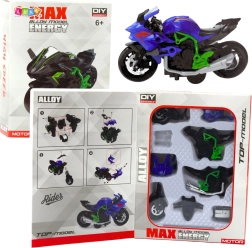 Metallisches DIY-Motorradmodell 1:14 grün‑blau