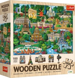 Holzpuzzle Berühmte französische Orte 1000 Teile