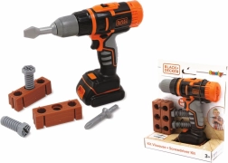 Mechanische Akku-Bohrmaschine und Schraubendreher Smoby Black+Decker mit Zubehör
