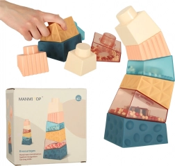 Montessori-Sensorikturm aus Bausteinen