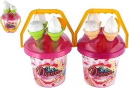 Sandspielset Eiscreme rosa Eimer