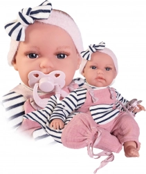 Realistische Babypuppe Antonio Juan Toneta mit Geräuschen und weichem Stoffkörper - 34 cm