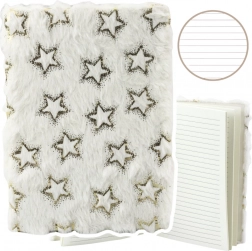 Notizbuch mit Plüschumschlag Goldene Sterne A5 80 Blätter