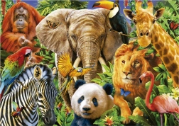 EDUCA Puzzle Collage wilder Tiere 500 Teile