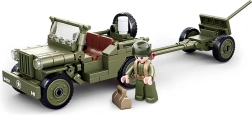 Sluban Army WW2 Alliierter Jeep mit Flugabwehrkanone – Bausatz