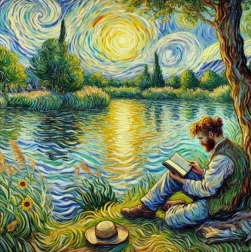 Diamantmalerei Mann am See 30 × 40 cm