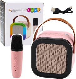 Karaoke-Lautsprecher mit Mikrofon K12 RGB Bluetooth rosa