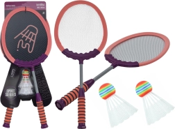 Set aus 2 Badmintonschlägern Schläger 2 Federbälle Badminton Pink