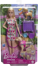 Barbie mit Hund im Rollstuhl