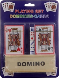 Set Spielkarten, Würfel und Domino