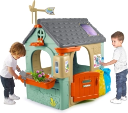 Kinder-Öko-Häuschen Feber Recycle Eco mit Mülltrennung und grüner Energie