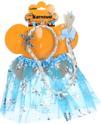 Karneval-Set – Prinzessin, blauer Rock mit Haarreif