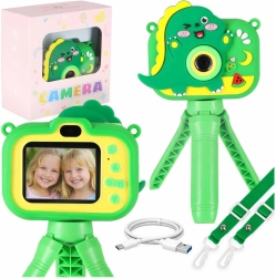 Digitaler Kinderfotoapparat Dinosaurier mit Stativ und 8-GB-Speicherkarte