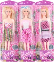 Puppe in buntem Kleid 28 cm