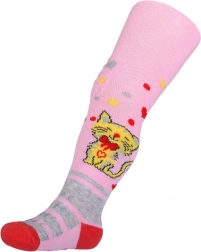 Baumwoll-Strumpfhose NEW BABY mit Anti-Rutsch und Kätzchen, hellrosa, Gr. 104–110