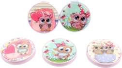 Doppeltaschenspiegel mit Eulenmotiv 7 cm